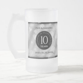 Elegant 10th Tin Wedding Jubileum Celebration Matglas Bierpul