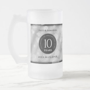 Elegant 10th Tin Wedding Jubileum Celebration Matglas Bierpul