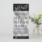 Elegant 10th Tin Wedding Jubileum Celebration Menu (Staand voorkant)