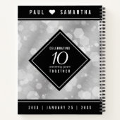Elegant 10th Tin Wedding Jubileum Celebration Notitieboek (Achterkant)