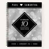 Elegant 10th Tin Wedding Jubileum Celebration Notitieboek (Voorkant)