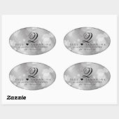 Elegant 10th Tin Wedding Jubileum Celebration Ovale Sticker (Vel)