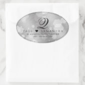 Elegant 10th Tin Wedding Jubileum Celebration Ovale Sticker (Tas)