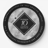 Elegant 10th Tin Wedding Jubileum Celebration Papieren Bordje (Voorkant)