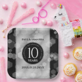 Elegant 10th Tin Wedding Jubileum Celebration Papieren Bordje (Feest)