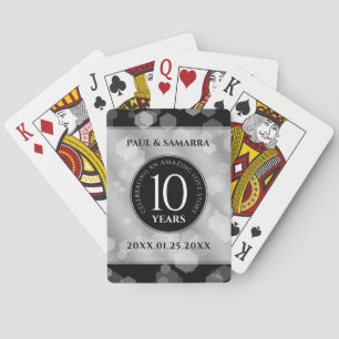 Elegant 10th Tin Wedding Jubileum Celebration Pokerkaarten