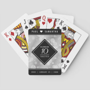 Elegant 10th Tin Wedding Jubileum Celebration Pokerkaarten