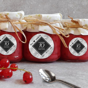 Elegant 10th Tin Wedding Jubileum Celebration Ronde Sticker