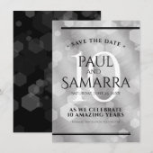 Elegant 10th Tin Wedding Jubileum Celebration Save The Date (Voorkant / Achterkant)