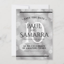 Elegant 10th Tin Wedding Jubileum Celebration Save The Date