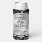 Elegant 10th Tin Wedding Jubileum Celebration Seltzer Blikjeskoeler (Seltzer Achterkant)