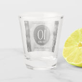 Elegant 10th Tin Wedding Jubileum Celebration Shot Glas (Achterkant)