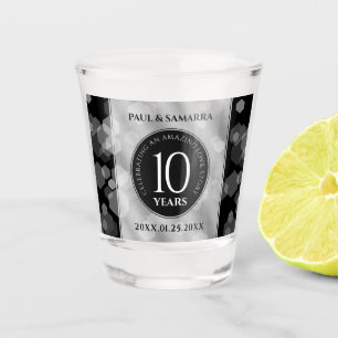 Elegant 10th Tin Wedding Jubileum Celebration Shot Glas