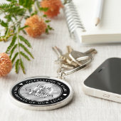 Elegant 10th Tin Wedding Jubileum Celebration Sleutelhanger (Zijkant)