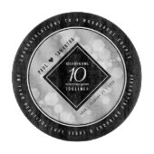 Elegant 10th Tin Wedding Jubileum Celebration Snijplank (Voorkant)