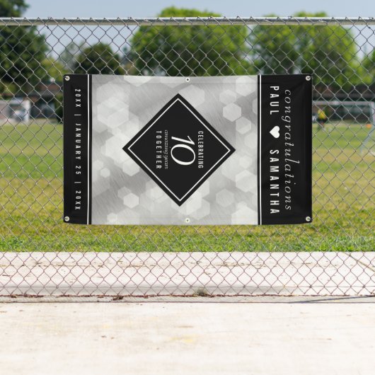 Elegant 10th Tin Wedding Jubileum Celebration Spandoek (Insitu)