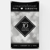 Elegant 10th Tin Wedding Jubileum Celebration Spandoek (Verticaal)