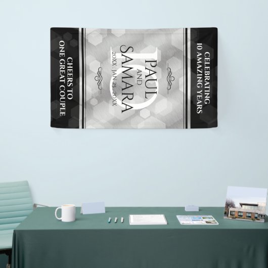 Elegant 10th Tin Wedding Jubileum Celebration Spandoek (Beurs)