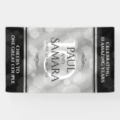 Elegant 10th Tin Wedding Jubileum Celebration Spandoek (Horizontaal)