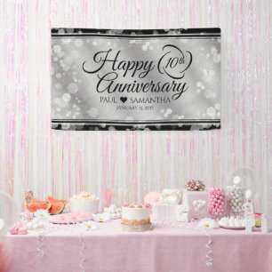 Elegant 10th Tin Wedding Jubileum Celebration Spandoek
