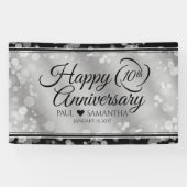 Elegant 10th Tin Wedding Jubileum Celebration Spandoek (Horizontaal)