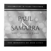 Elegant 10th Tin Wedding Jubileum Celebration Tegeltje (Voorkant)