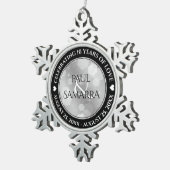 Elegant 10th Tin Wedding Jubileum Celebration Tin Sneeuwvlok Ornament (Rechts)