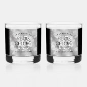 Elegant 10th Tin Wedding Jubileum Celebration Whisky Glas (Voorkant)