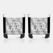 Elegant 10th Tin Wedding Jubileum Celebration Whisky Glas (Achterkant)