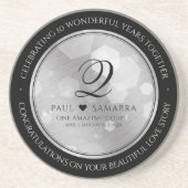 Elegant 10th Tin Wedding Jubileum Celebration Zandsteen Onderzetter (Voorkant)