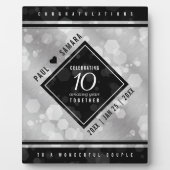 Elegant 10th Tin Wedding Jubileum Fotoplaat (Voorkant)