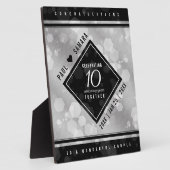 Elegant 10th Tin Wedding Jubileum Fotoplaat (Zijkant)