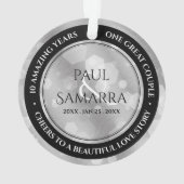 Elegant 10th Tin Wedding Jubileum Ornament (achterkant)