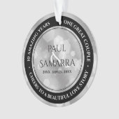 Elegant 10th Tin Wedding Jubileum Ornament (voorkant)