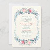 Elegant 10th Wedding Jubileum Floral Spring Kaart (Voorkant)