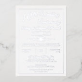 Elegant  10th Wedding Jubileum Party Folie Uitnodiging (Voorkant)