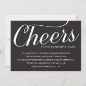 Elegant 10th Wedding Jubileum Party Invitation Kaart (Voorkant)