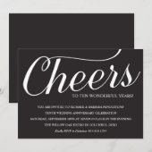 Elegant 10th Wedding Jubileum Party Invitation Kaart (Voorkant / Achterkant)