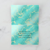 Elegant 11e 44e Turquoise Wedding Jubileum Bedankkaart (Binnen)