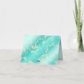 Elegant 11e 44e Turquoise Wedding Jubileum Bedankkaart (Achterkant)