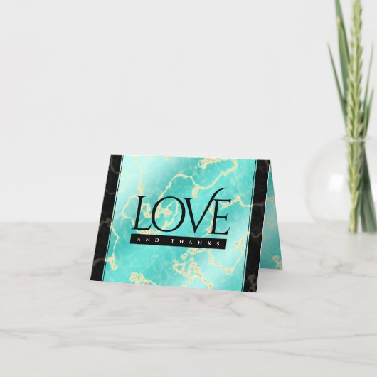 Elegant 11e 44e Turquoise Wedding Jubileum Bedankkaart (Voorkant)