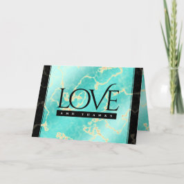 Elegant 11e 44e Turquoise Wedding Jubileum Bedankkaart