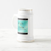 Elegant 11e 44e Turquoise Wedding Jubileum Bierpul (Voorkant links)