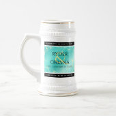 Elegant 11e 44e Turquoise Wedding Jubileum Bierpul (Links)