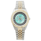 Elegant 11e 44e Turquoise Wedding Jubileum Horloge (Voorkant)