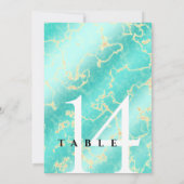 Elegant 11e 44e Turquoise Wedding Jubileum Kaart (Achterkant)