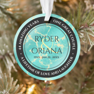 Elegant 11e 44e Turquoise Wedding Jubileum Ornament