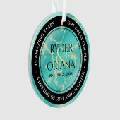Elegant 11e 44e Turquoise Wedding Jubileum Ornament (voorkant)