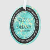 Elegant 11e 44e Turquoise Wedding Jubileum Ornament (voorkant)