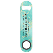 Elegant 11e 44e Turquoise Wedding Jubileum Speed Flessenopener (Voorkant)